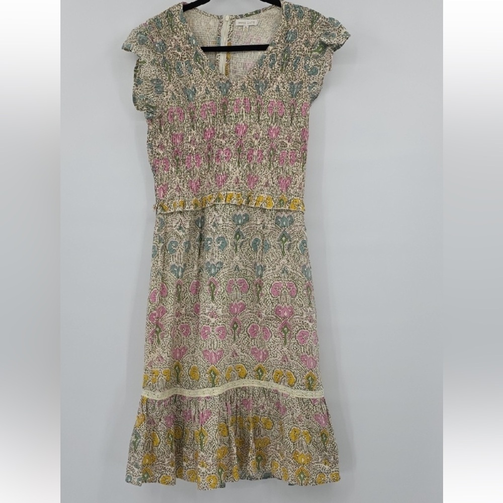 Anna Cate Bakeli Floral Sunrise Print Women's Mide Dress Size M